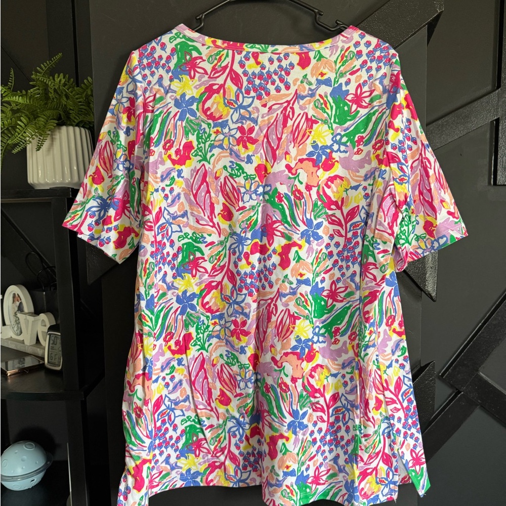 Kim Rogers Vibrant Floral 100% Cotton T-Shirt Size XL - Picture 3 of 3